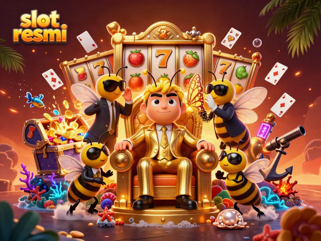 Experience dynamic action with slot resmi in a vibrant 3D casino scene filled with exciting gaming elements.