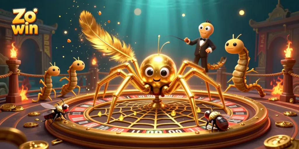 Engage with thrilling bets in the Zo win casino, where a vibrant spider spins fortunes.