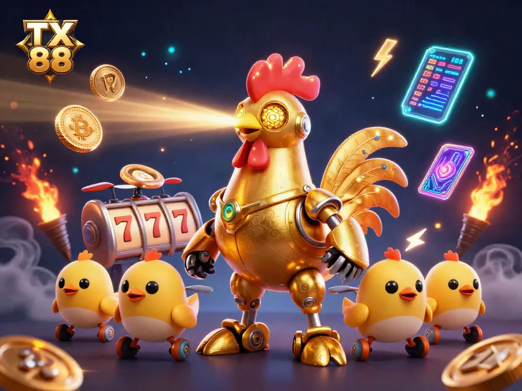 Engage in thrilling slots action at TX 88 with vibrant visuals and dynamic casino elements.