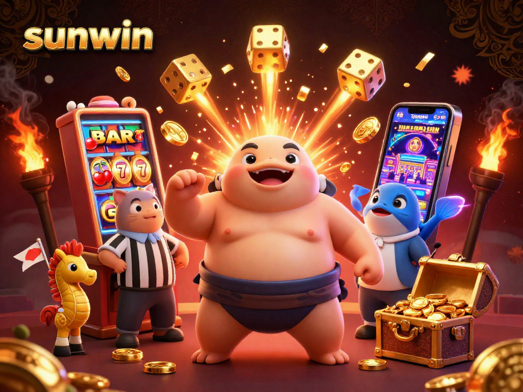 Experience dynamic fun with sunwin's colorful casino games amidst a vibrant 3D underwater setting.