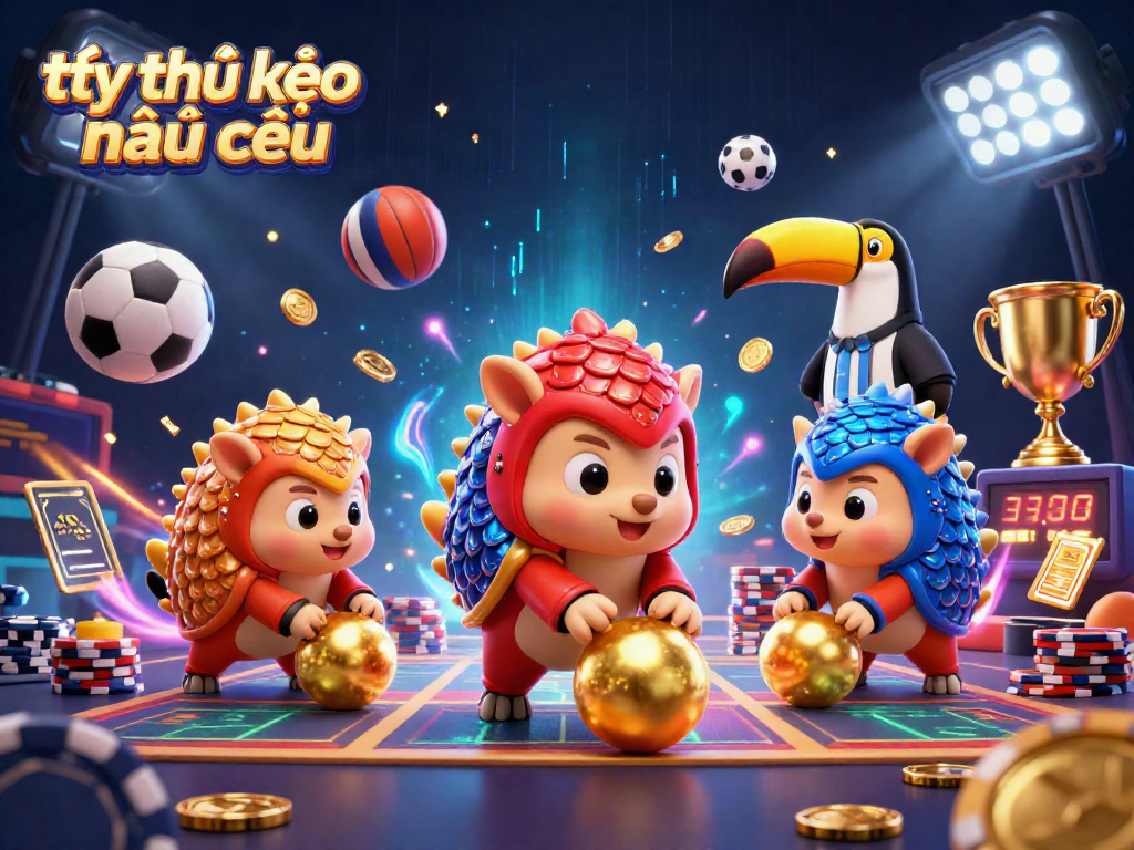 Engage with tỷ lệ kèo nhà cái in this vibrant 3D casino illustration showcasing dynamic betting elements and exciting characters.