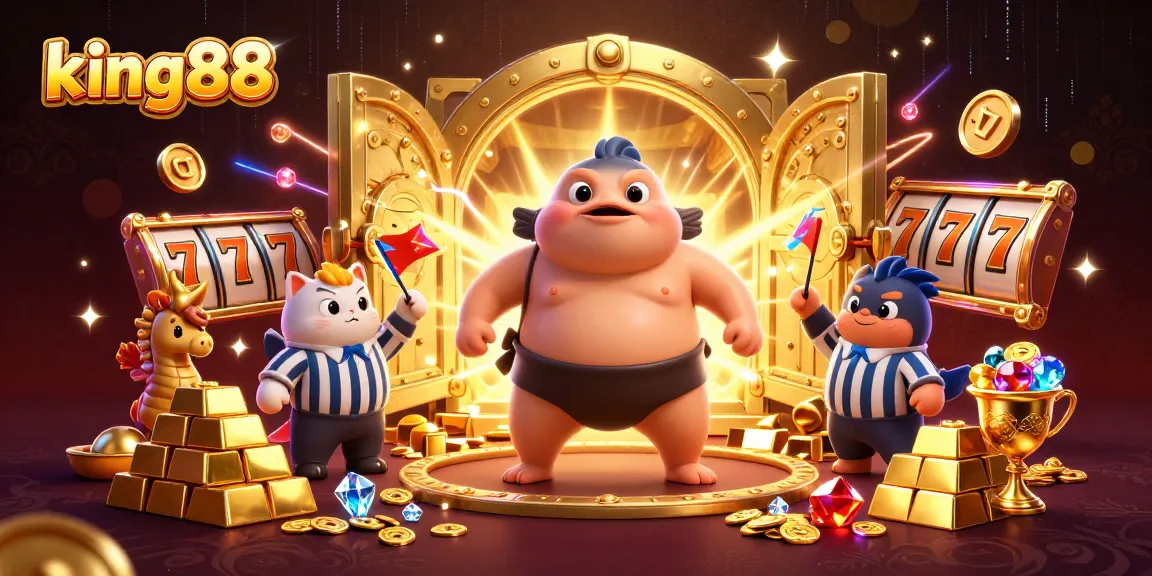 Experience the thrill of king88 as colorful characters engage in casino games with vibrant treasures