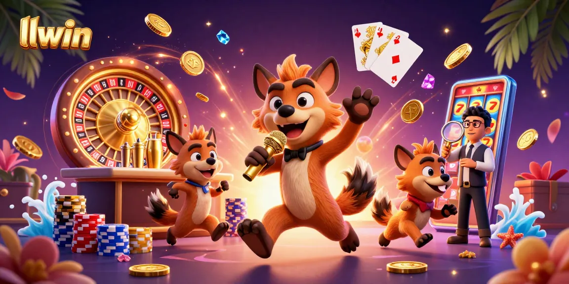 llwin showcases a dynamic casino scene with hyenas representing lively entertainment and gaming excitement