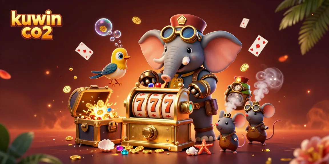 Engage in thrilling gameplay at kuwin co2 with a vibrant steampunk slot machine scene.