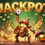 Nohu-themed casino scene with beetles in victory, chips, and gold elements sparking excitement.