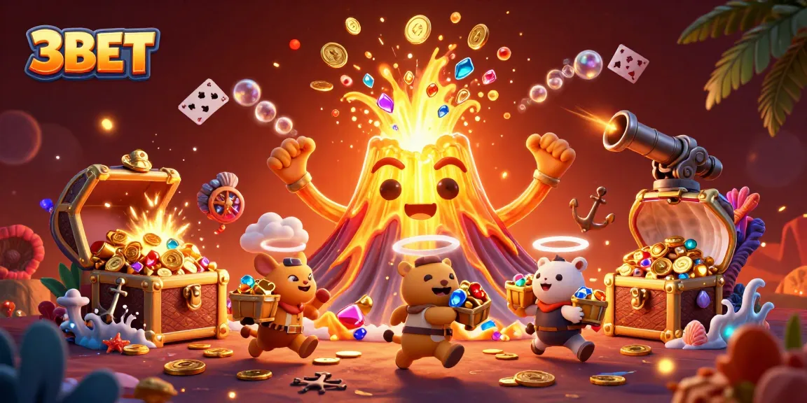 Experience 3BET's vibrant game world with treasures and winning strategies in a thrilling betting scene.