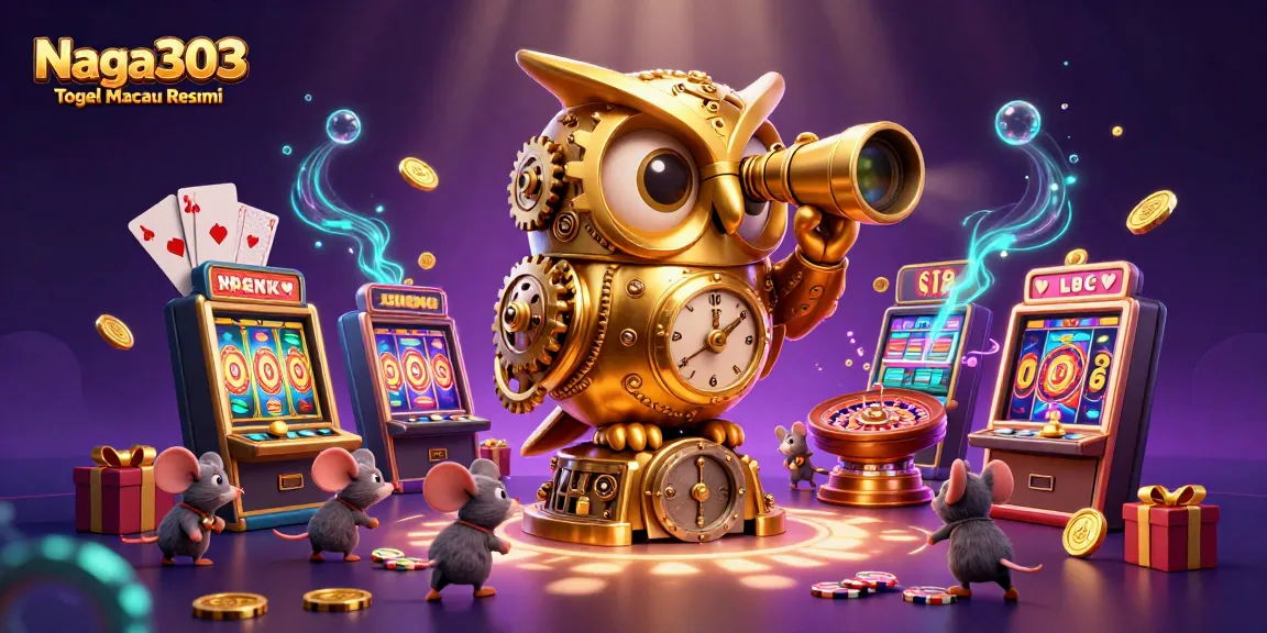 Naga303 Togel Macau Resmi showcases a lively online gambling scene with colorful animations and dynamic casino elements.