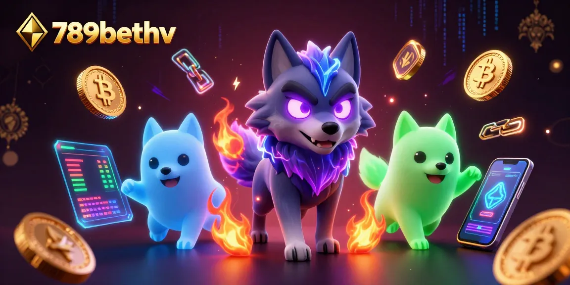 Experience thrilling bets at 789bethv with vibrant 3D wolves and crypto elements showcasing online gaming excitement.
