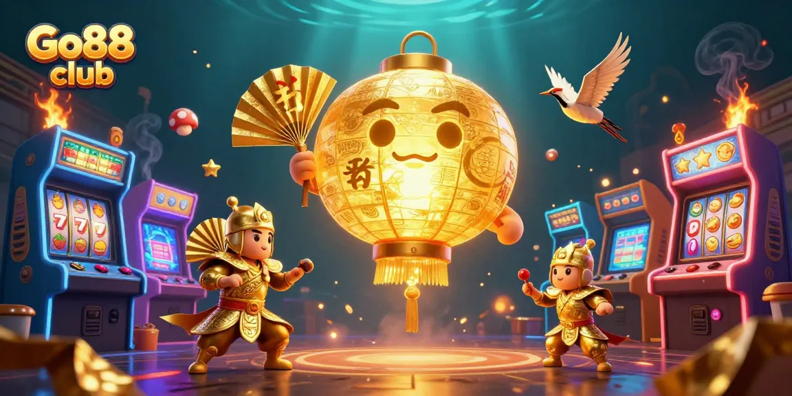 Experience thrilling casino action with Go88 club and golden lantern spirit illuminating the night market.