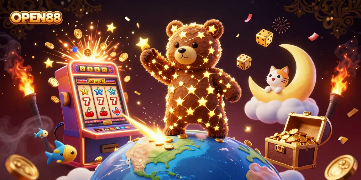 Experience the excitement of OPEN88 with a jackpot explosion and unique casino elements.
