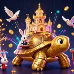 Experience the thrill at trang chủ F168 with a dynamic casino scene featuring a golden tortoise and jackpot excitement.