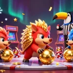 Engage with kèo nhà cái via vibrant casino-themed 3D illustration showcasing playful pangolins and game elements.