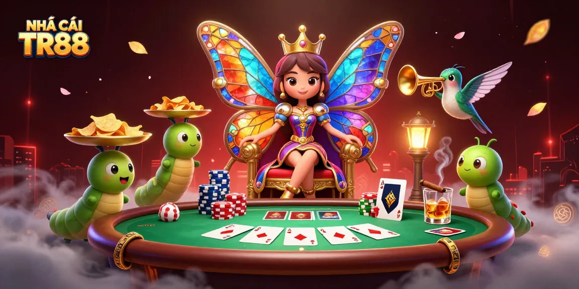 Experience the excitement at NHÀ CÁI TR88 where players win big at the poker table amidst vibrant casino elements.