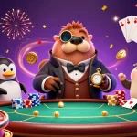 Experience thrilling casino action with UK88's underwater poker scene featuring a walrus, penguin dealer, and pufferfish.