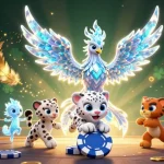 Engage with NHÀ CÁI NK88 through an enchanting scene of ice and light, capturing the excitement of online gaming.