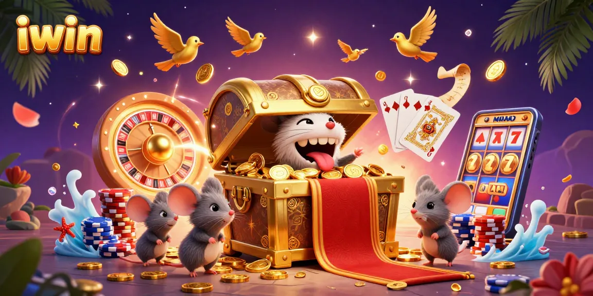 Win big with iwin's thrilling casino experience, showcasing vibrant treasures and dynamic gameplay.