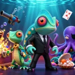 Experience the thrilling world of CM88 with a vibrant underwater casino scene packed with game elements.