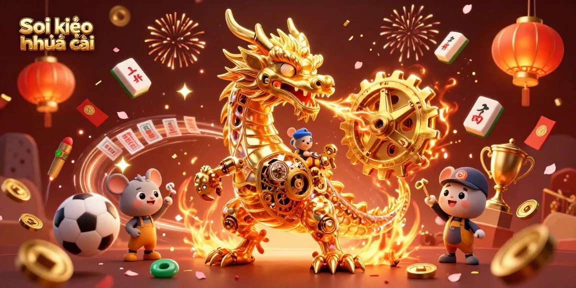 Witness the Soi kèo nhà cái excitement with dynamic scenes of sports betting elements and whimsical characters.