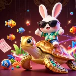 Experience the excitement of xổ số xx88 with colorful lottery elements and a lively 3D scene.