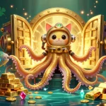 Experience thrilling wins at 123b with vibrant treasures and deep-sea wonders in a fascinating casino scene.