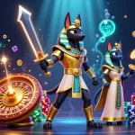 Experience thrilling gaming at DH88 with vibrant casino elements and ancient Egyptian characters.