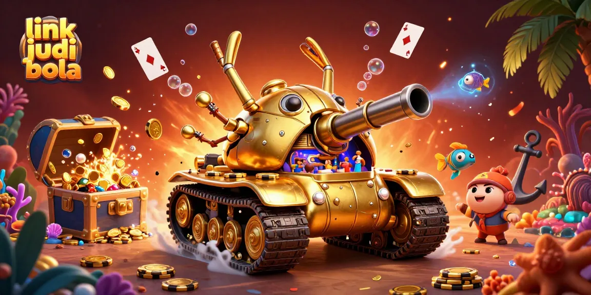Engage with link judi bola through the dynamic miniature casino scene in a golden beetle tank.