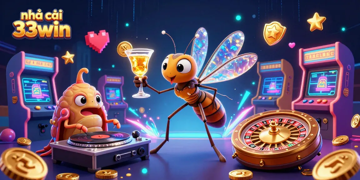 Experience the excitement at nhà cái 33win with vibrant 3D characters and casino elements.