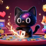 Engage in thrilling gameplay with tài xỉu sunwin at a cosmic casino table, where vibrant characters and arcade elements collide.