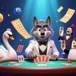 Experience the thrill of the 55 club game with a vibrant casino illustration featuring dynamic characters and game elements.