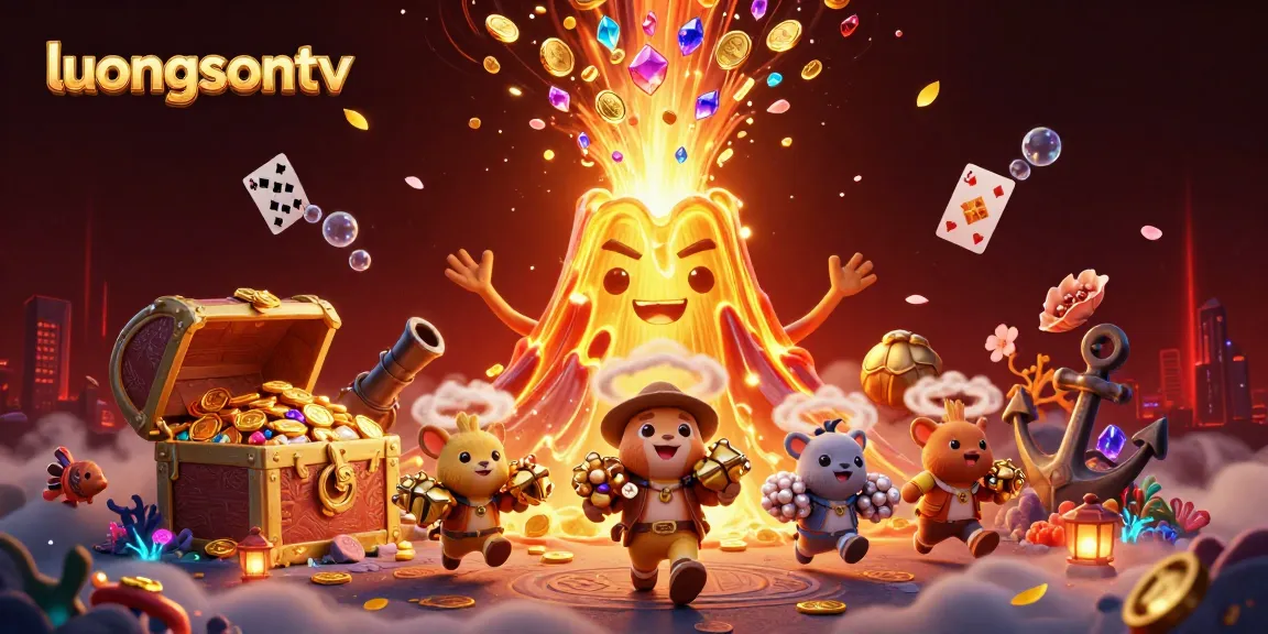 Experience thrilling wins with luongsontv's dynamic treasure eruption scene filled with coins and excitement.