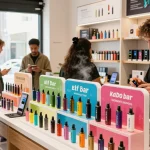 Exploring top disposable vapes in the USA at a vibrant retail shop, featuring popular brands and engaged customers.