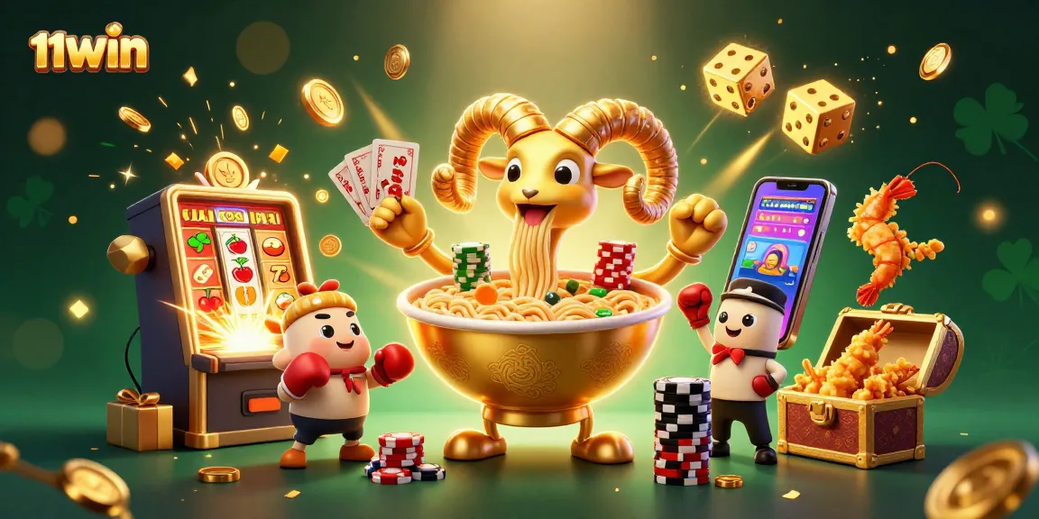 Engage with 11WIN's vibrant casino scene featuring unique characters and dynamic elements.