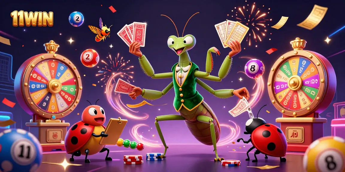 Experience excitement at 11WIN with a vibrant casino scene featuring dynamic characters.
