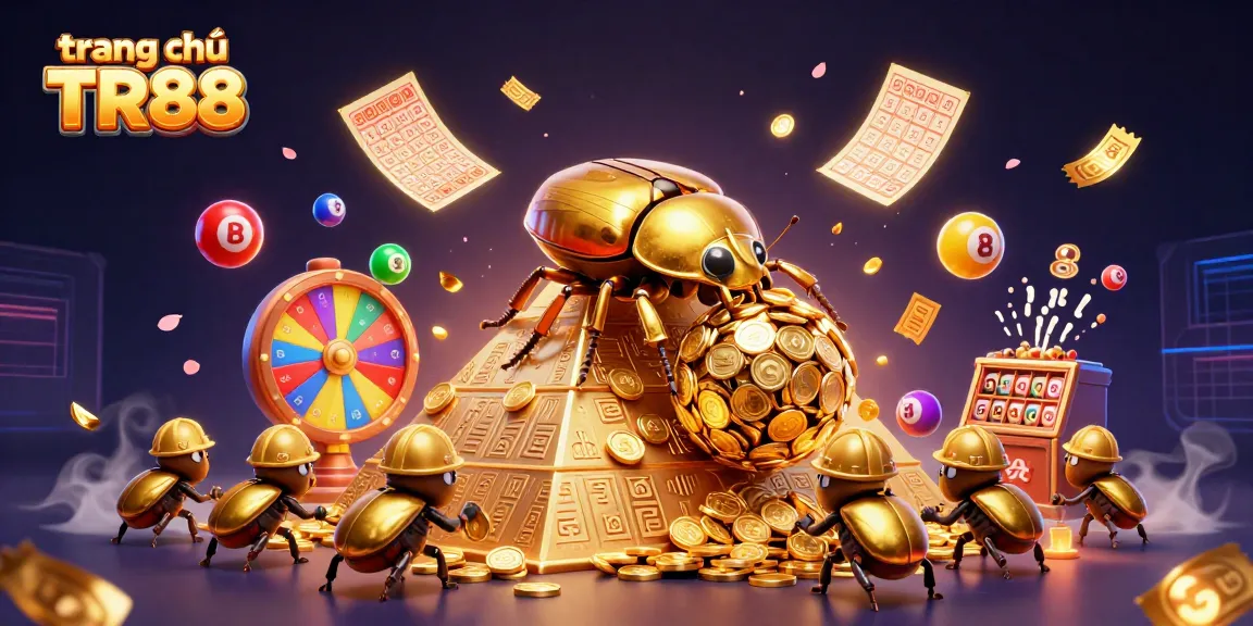 Experience exciting gaming action at trang chủ TR88 with a vibrant, dynamic lottery-themed scene.