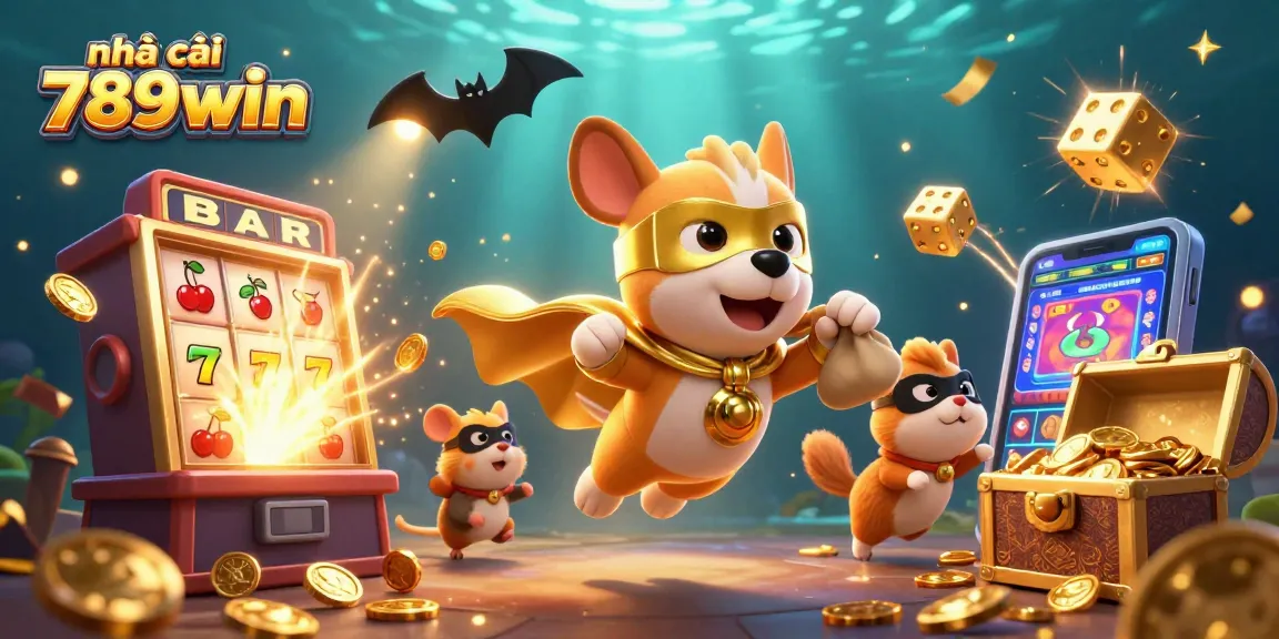 Engage with the action at nhà cái 789win, showcasing a thrilling casino experience with vibrant characters and dynamic game elements.